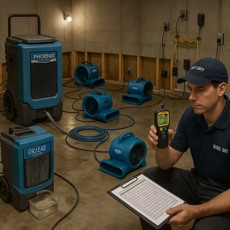Structural Drying and Dehumidification process in Upper Lake, CA
